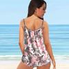 Женский купальник с бретелями, крутой купальник с принтом листьев, бикини, купальник-танкини