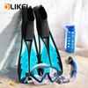 OLIKEI 3pcs/set Adult Diving Flippers Diving Mask Full Dry Snorkel Scuba Underwater Swimming Fins Professional Snorkeling Equipment Long Fins