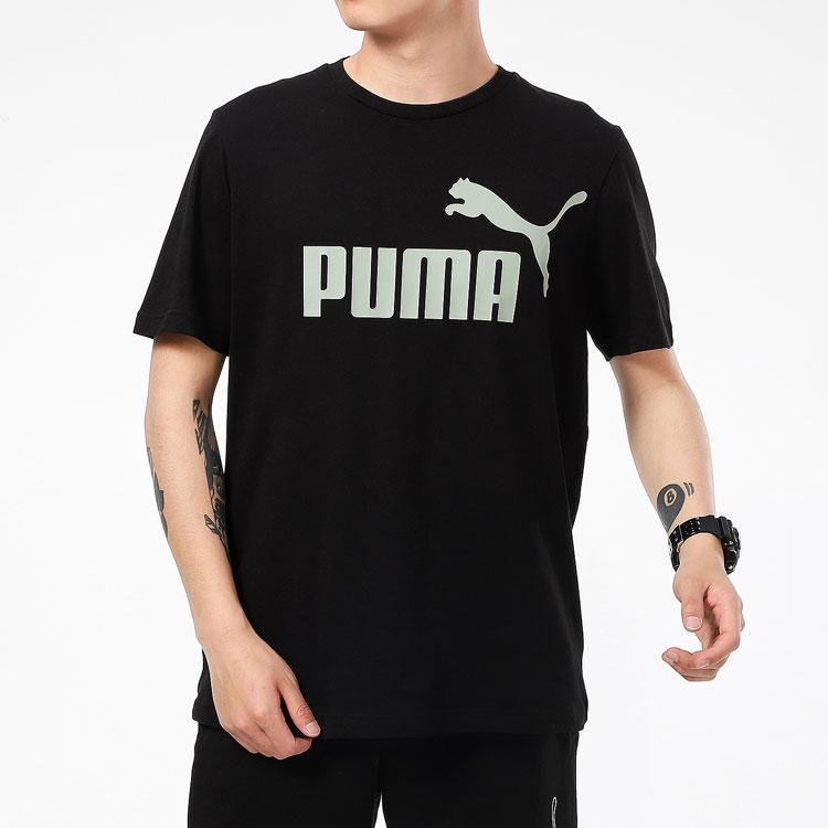 Puma Футболка с круглым вырезом и коротким рукавом с логотипом, топы унисекс, черная 847182-01