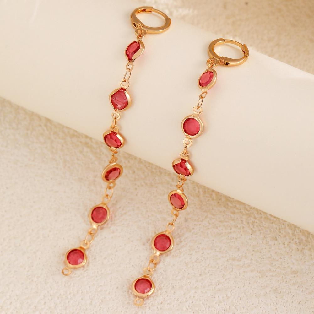 Crystal Rhinestone Rhinestone Earrings Colorful Rhinestone Long Tassel Earrings For Women