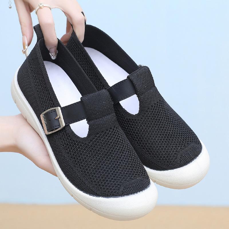 Женские повседневные беговые дышащие трикотажные летние сетчатые спортивные повседневные сандалии для мам