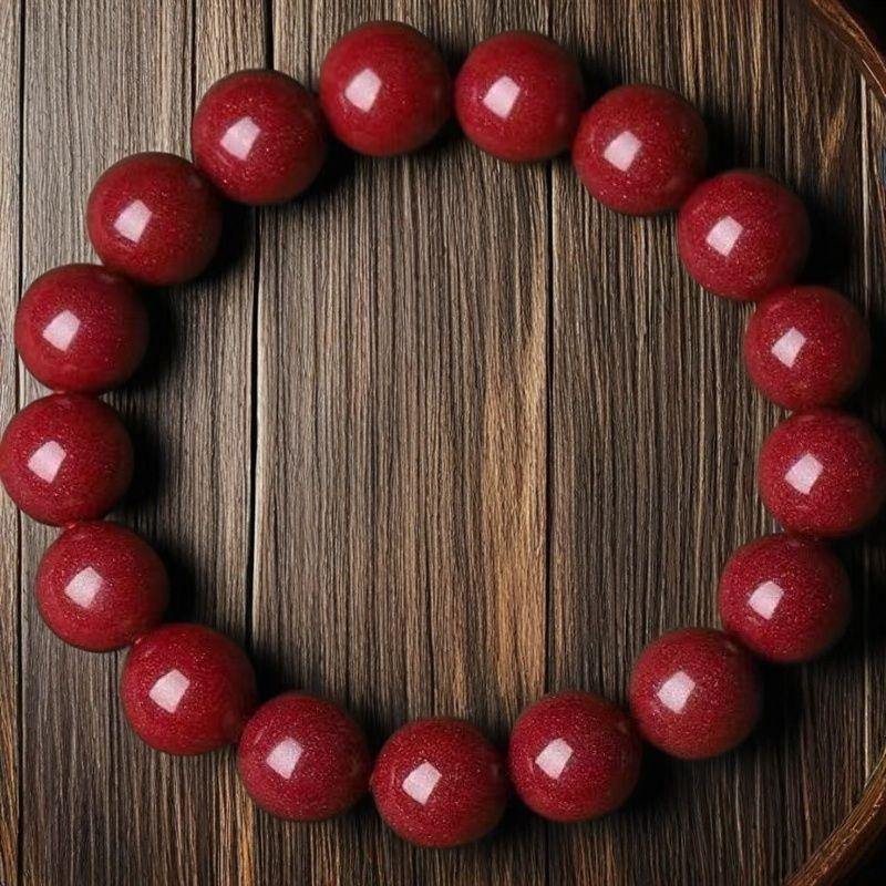 Пурпурно-золотой киноварный браслет Кои на удачу - Подарок для темпераментных и ярких личностей