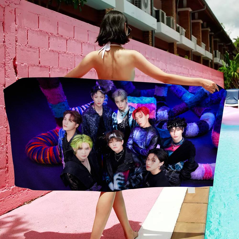 Корейский Поп A-ATEEZ Большие Микрофибровые Пляжные Полотенца Быстросохнущее Полотенце Песок Пляжные Полотенца Полотенце для Бассейна Для Путешествий Плавание Бассейн Йога