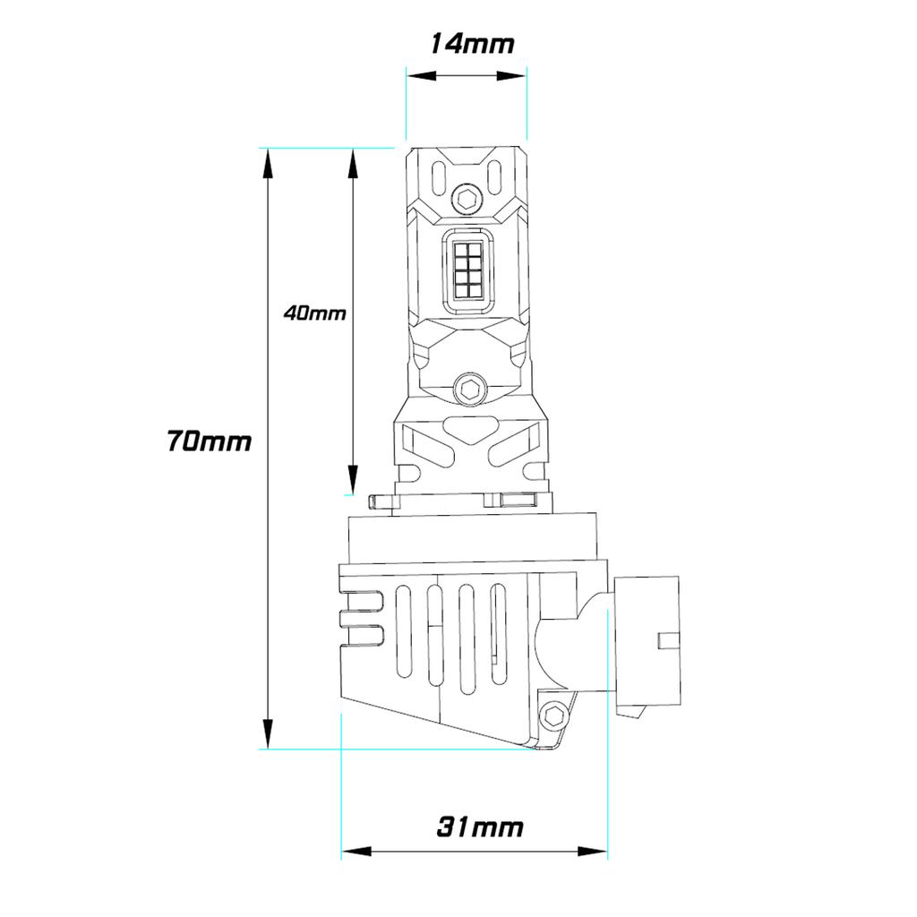 2 Pcs H8 LED Bulbs 9V-32V CANBUS CSP 8000lm Strong White Off-Road