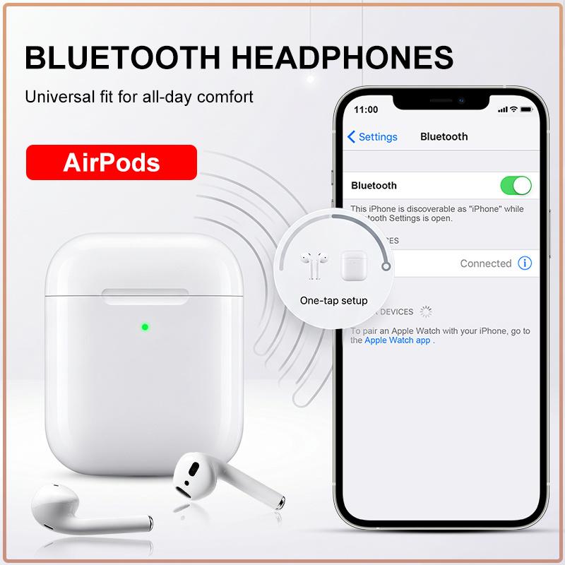 Apple AirPods 2-го поколения True Wireless Наушники с чехлом для беспроводной зарядки
