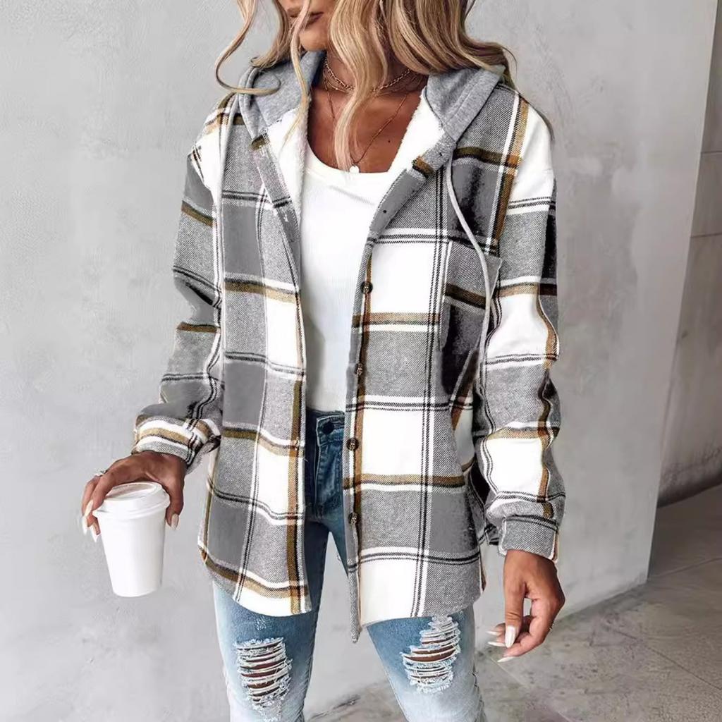 2025 New Women's Plaid Coat Autumn Winter Fashion Casual Outerwear for Ladies - Hot Sale In Europe America