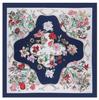 Luxury Brand 100% Twill Silk Scarf For Ladies Floral Square Scarf New Design Print Kerchief Woman Neck Shawl Wraps Echarpe