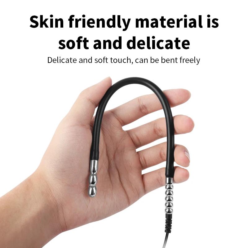 Набор для электростимуляции уретры – Металлический мужской плаг-дилататор с функцией массажа простаты и шока (Конструкция удилища «Лошадиный глаз»)