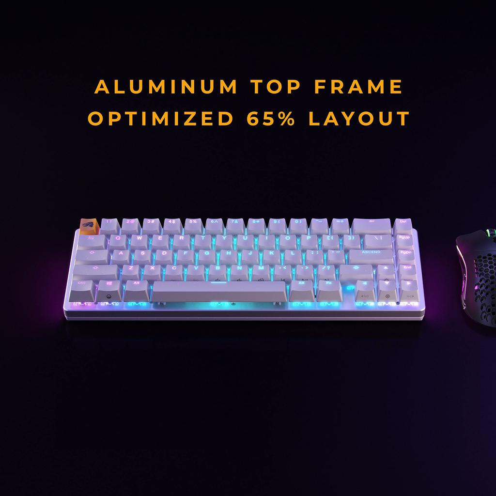 Glorious GMMK 2 White Mechanical Keyboard KB628 65% (Pre-Built) - GLO-GMMK2-65-FOX-W