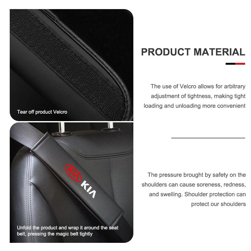 1/2PCS Car Safety Belt Shoulder Straps Cover Protection Padding For KIA K5 K2 Rio Optima Sportage Venga Sorento Stonic Forte sah256