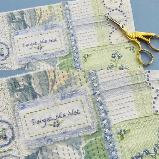 Набор для вышивки цветов Forget Me Not Slow Stitch Набор для вышивки цветочными штампованными стежками Набор для самостоятельной вышивки лоскутного одеяла для начинающих Подарок любителю рукоделия