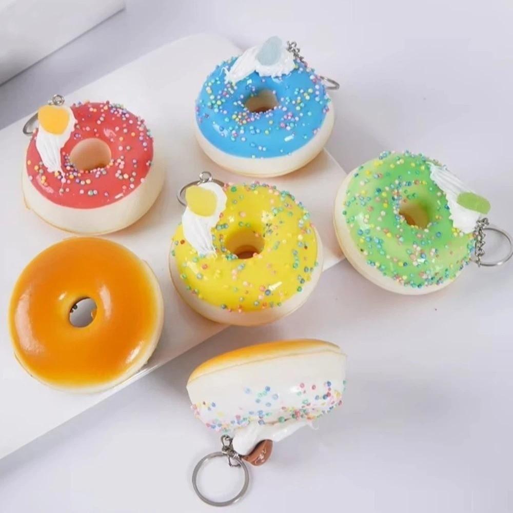Super Soft Donut Bread Squeeze Toy Keychain Simulated Food Donut Squishy Toy Christmas Gift