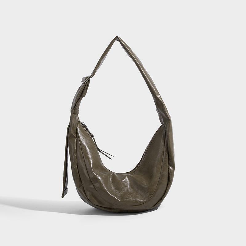 Soft Leather Tote Bag for Women, Large Capacity Single Shoulder Dumpling Bag, 2025 New Style, Solid Color Casual Lazy Style Crossbody Bag for Women