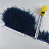 New 1M 5M 10Meter 8-10CM Navy Ostrich Feathers Trims Ribbon Fringe White Ostrich Feather For Craft Ribbon