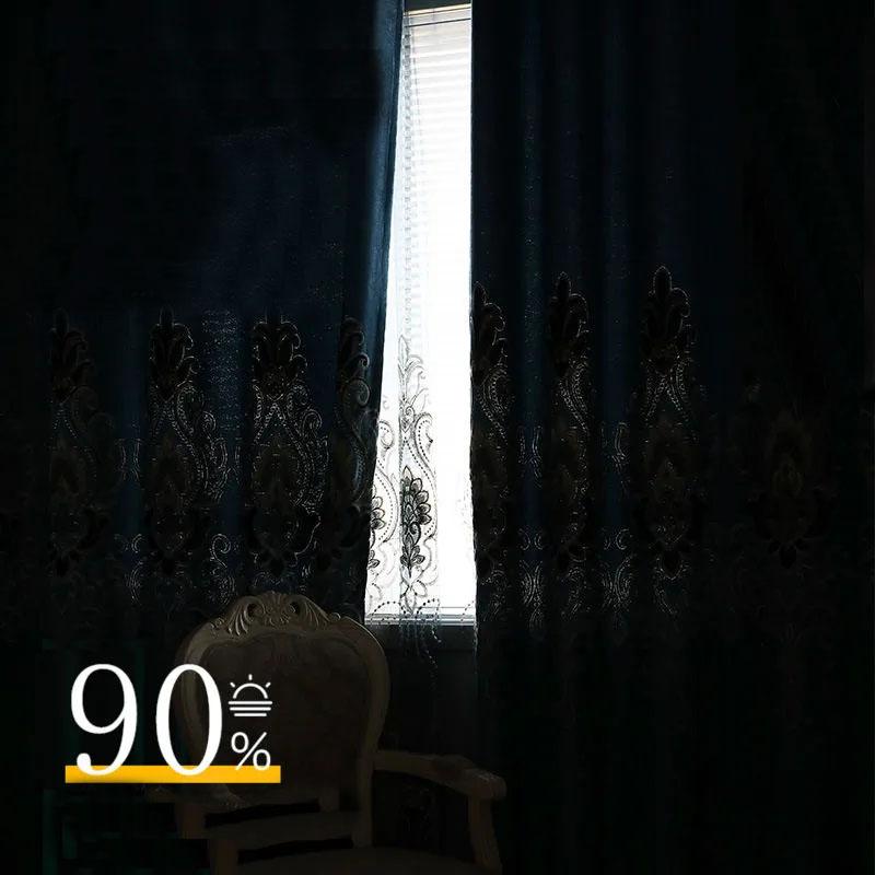 Плотные шторы из синели для гостиной, спальни, изоляционные домашние шторы, скандинавский современный стиль, карниз для штор