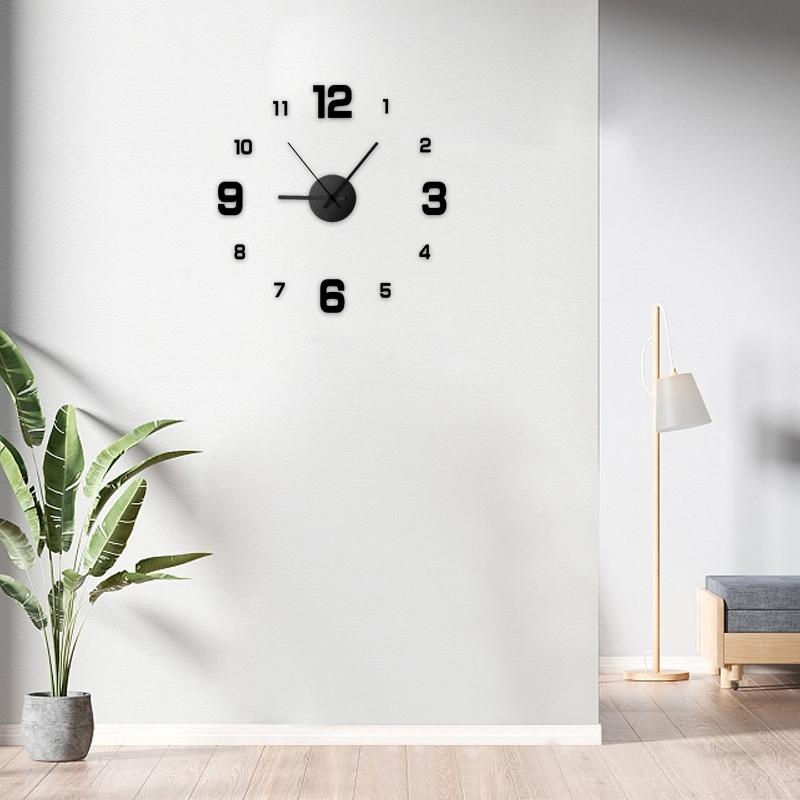 Creative Frameless DIY Wall Clock Wall Decal Home Silent Clock Living Room Office Wall Decoration KTY