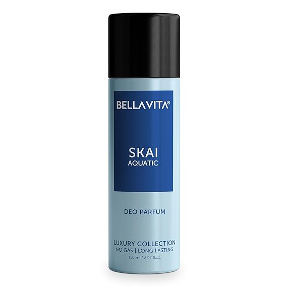 Bella Vita Luxury SKAI AQUATIC No Gas Дезодорант для тела Духи для мужчин с бергамотом, ананасом, лавандой | 150 мл