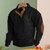Men Sweatshirt Stand Collar Button Long Sleeve Casual Loose Retro Color