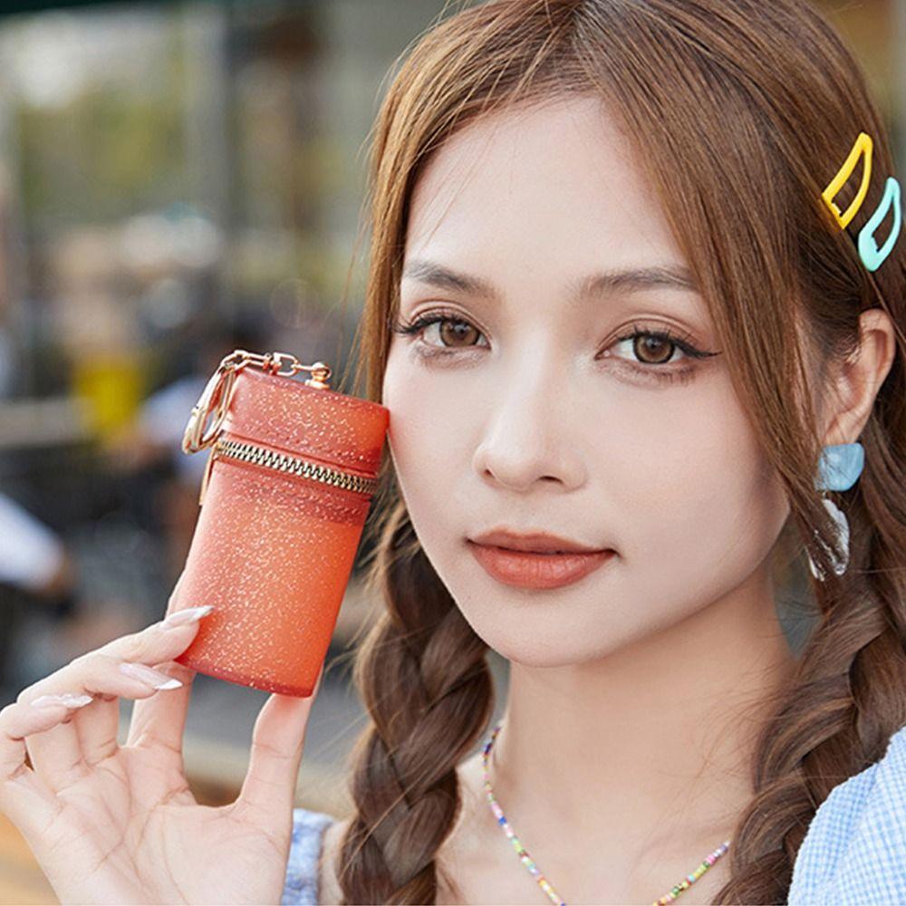Multifunctional Glitter Lipstick Storage Bag Mini Transparent Lipstick Pouch Outdoor
