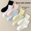 Women's Mid-Calf Pure Cotton Anti-Pilling Socks - Thin, Loose-Fit, Trendy for Spring/Summer/Postpartum