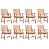 Day and Night - Day and Night Garden Dining Chairs and Cushions 8 Units Solid Acacia Wood