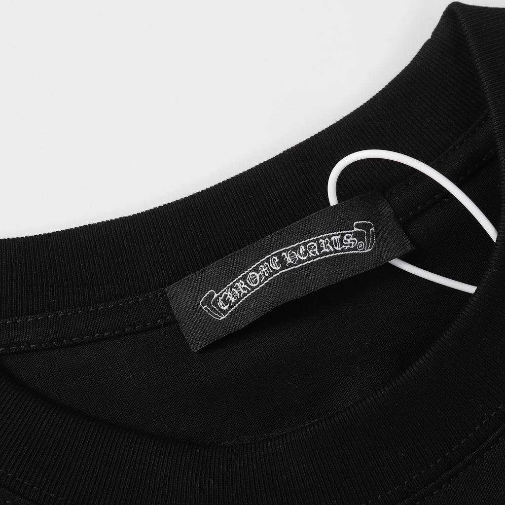 9989 CHROME HEARTS 2025 Летняя новая высококачественная хлопковая футболка с круглым вырезом, свободная, большого размера, для мужчин и женщин, парная футболка