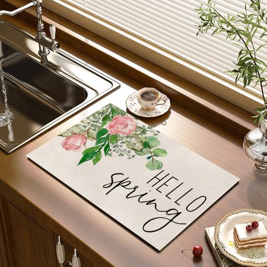 Настольный коврик для кофейной чашки, коврик для кофейной чашки, супер мягкий износостойкий коврик для чаши с изысканным узором, коврик для столовой посуды, декор для столовых приборов