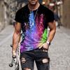Summer Colorful 3D Digital Printed Short Sleeve Casual Loose Round Neck T-Shirts Men’s