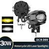 1/2pcs Motorcycle LED Fog Lights Yellow White Spotlight Auxiliary Lamp Universal Headlight Fit for Motorbike, Bicycle, Off-road, 4WD, ATV, SUV, UTV