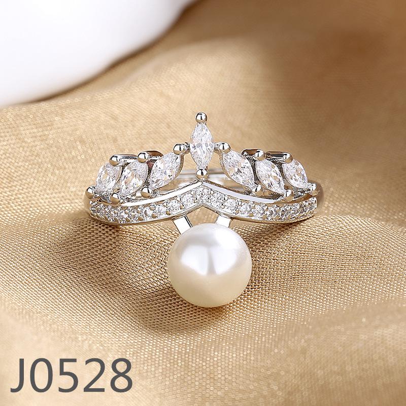 Корейское кольцо с жемчугом класса люкс для женщин – Высококачественное регулируемое украшение на указательный палец, настраиваемая оправа.
