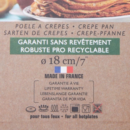 AS ONE DeBuyer Iron Crepe Pan with Handle, 5120-18cm/61-6709-74