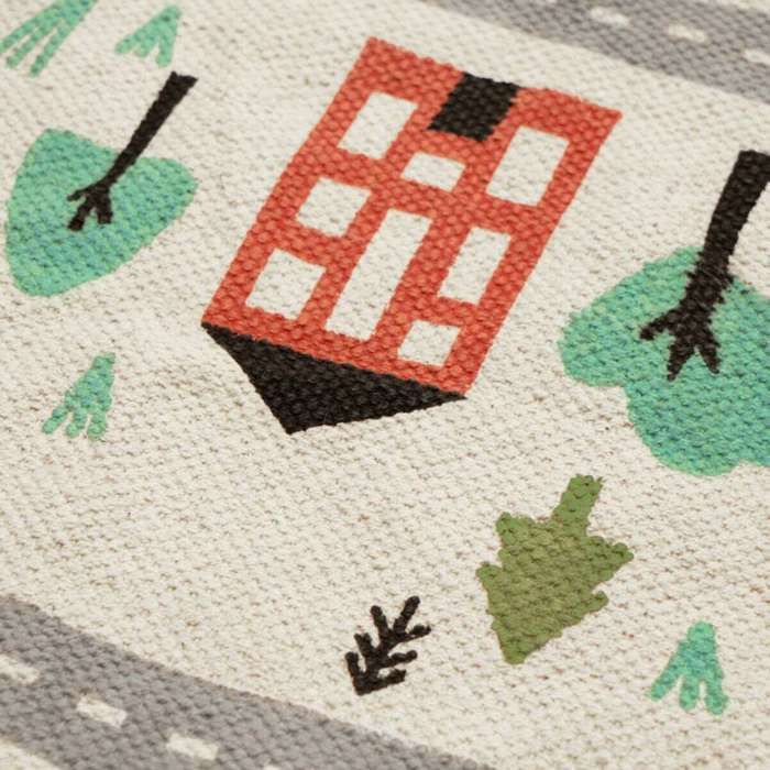 Tapis enfant en coton circuit de voiture multicolore 60x120