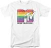 Белая унисекс футболка для взрослых с логотипом MTV Rainbow Pride
