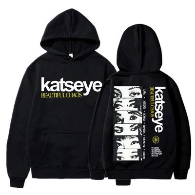 Kpop Katseye Толстовки с принтом Beautiful Chaos Винтажная мода Мужская Женская Толстовка Флис Оверсайз Повседневная С длинным рукавом Уличная одежда