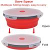 Round Folding Lunch Box With Lid Food Container Box Portable Microwave Folding Bowl  Kitchen
