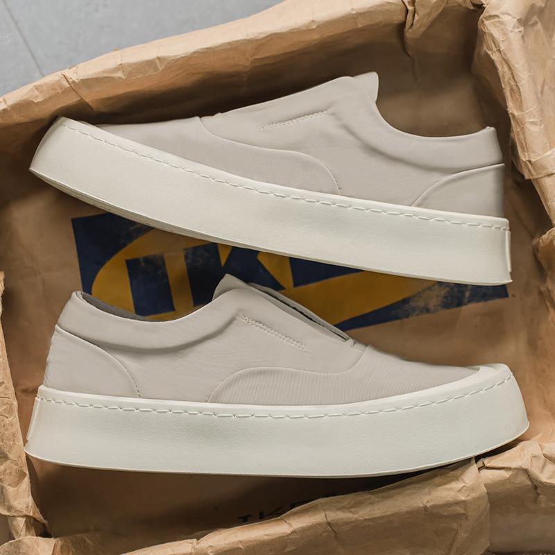 Fashion Men's Slip-On Canvas Shoes Platform Sole Breathable Anti-Slip Casual Walking Sneakers Men Lightweight Comfortable Autumn New