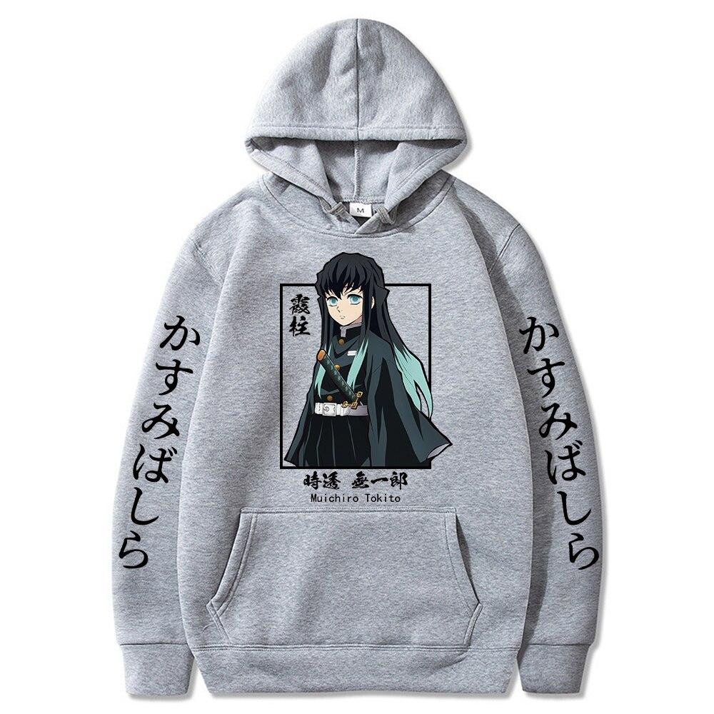 Demon Slayer Muichiro Tokito Graphic Hoodie Pullover Harajuku Streetwear Hoodies Winter Sweatshirt