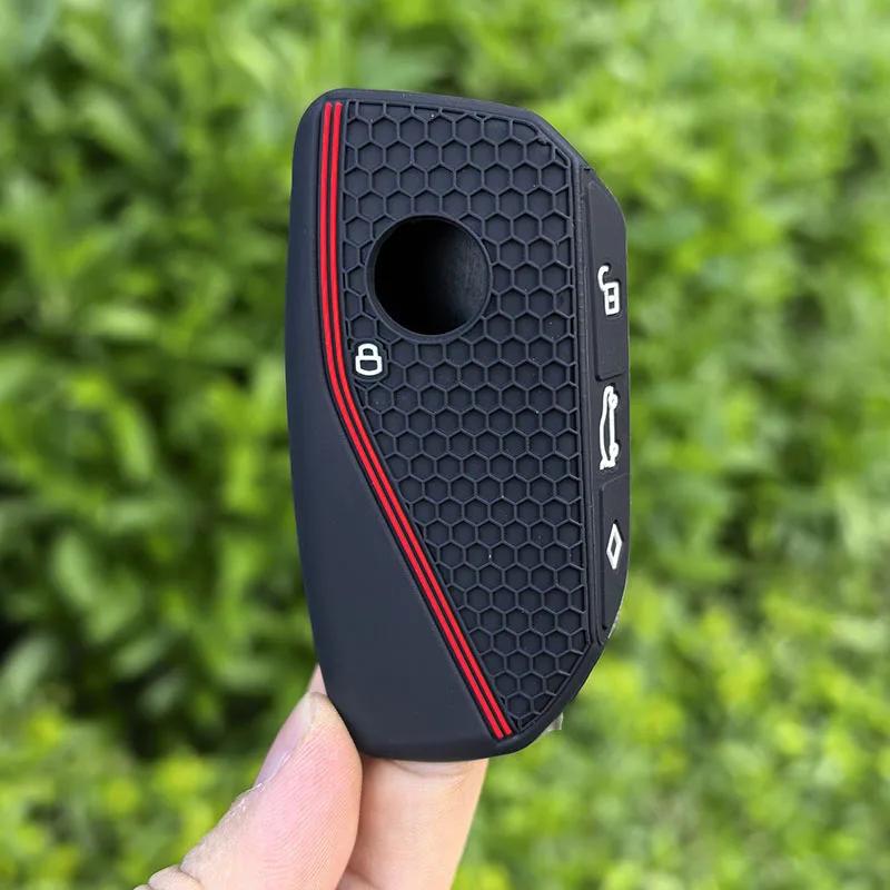 Silicone Car Key Fob Ring Chain Cover Case For BMW 530i 540i 550e 750e 740i 760i X1 X2 X5 X6 X7 M5 iX1 iX2 iX XM i5 i7 2024 2025