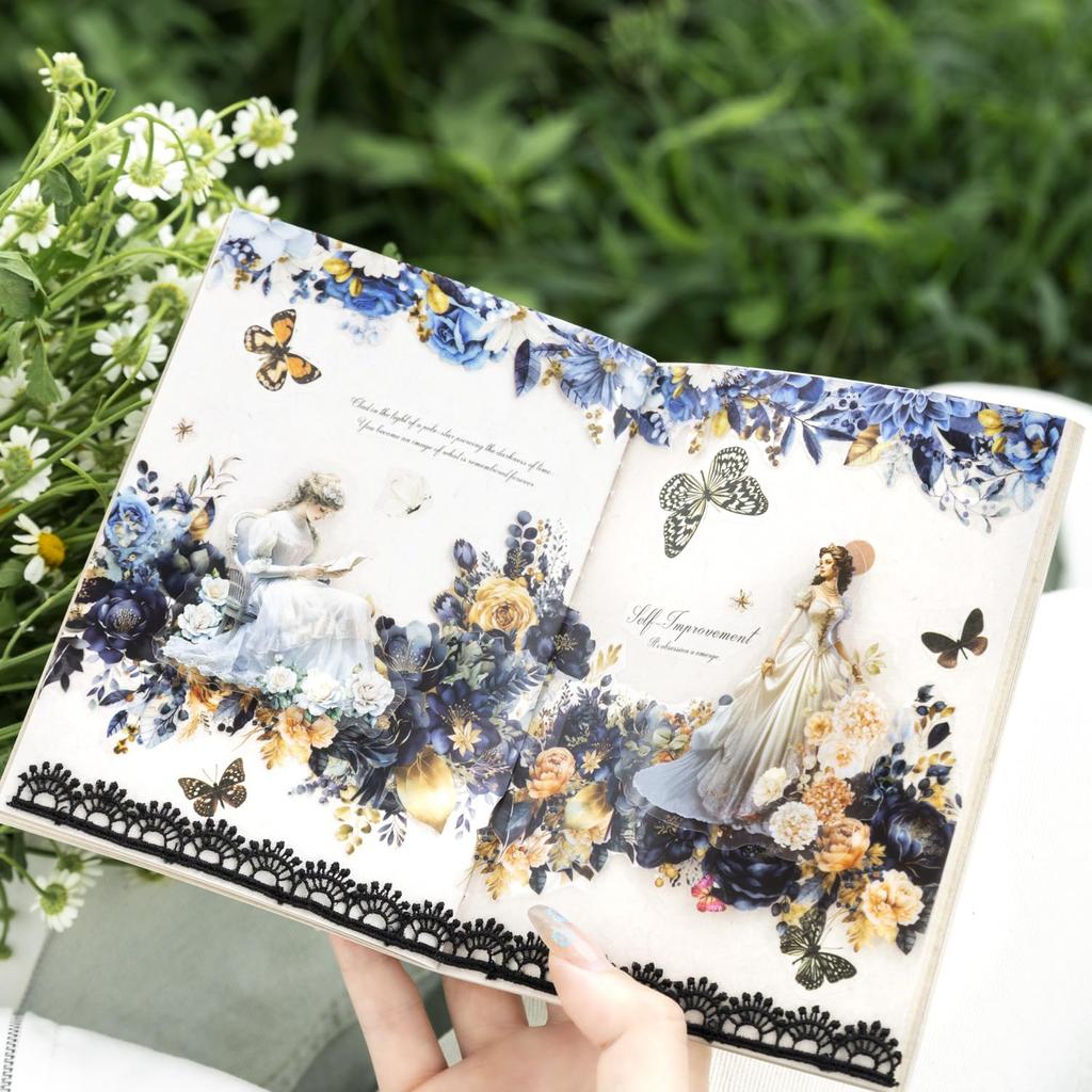 Alideco Маскировочная Милая Цветочная Растение 50 мм Шириной x 2 м ПЭТ Клейкая Широкая Стильная Маскировочная Наклейка Набор из 6 рулонов Лента, Дизайн, Ландшафтный, Прозрачная, Водостойкая,