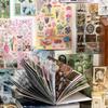 Японская винтажная книжка-стикербук на 30 листов, ретро-дизайн в старом стиле для журнала и декора поделок