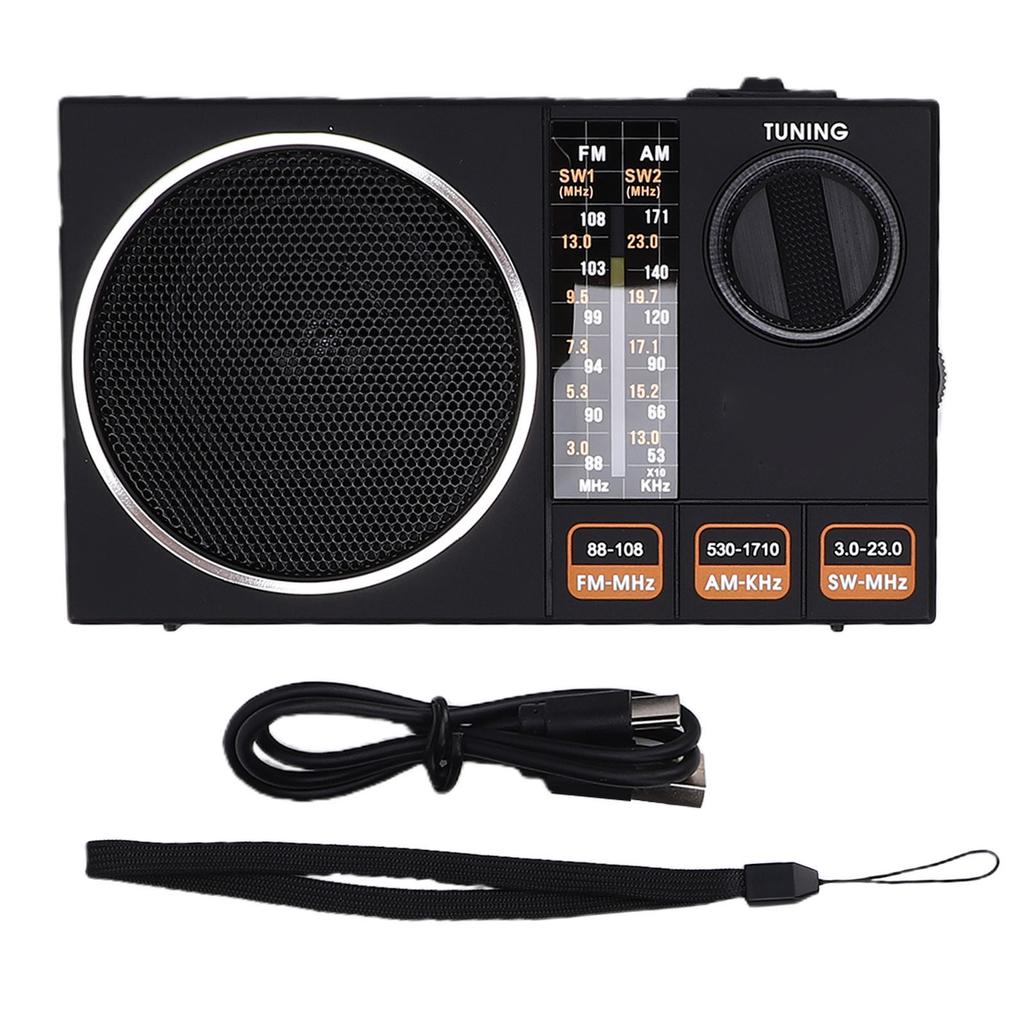 Портативное радио FM AM SW Полный диапазон USB-зарядка Многофункциональное с выдвижной антенной