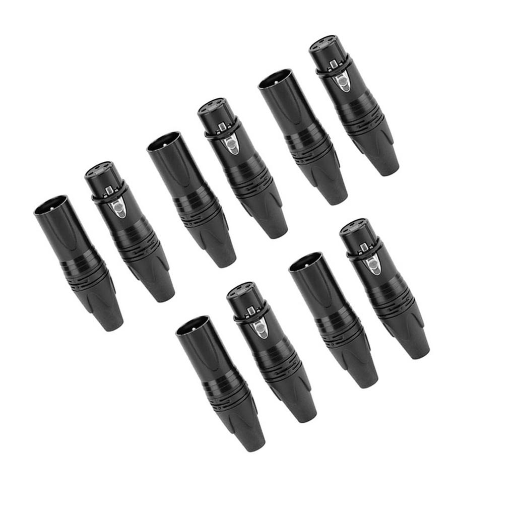 5 пар 3-контактный XLR-разъем аудиоразъем Cannon Connector черный