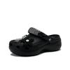 Classic Platform Clog Dark Night Sweetheart Cloud Sweet Cool Fashion Trend College Niche Street Hole Shoes Women Black