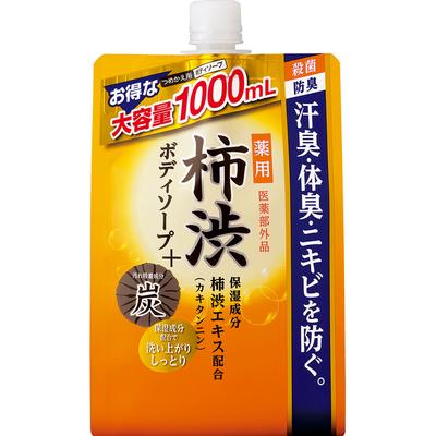 Мыло для тела Kumano Oil and Fat Medicated Kakishibu, сменная упаковка, 1000 мл, общее назначение (Другой) Нанесите необходимое количество средства на полотенце или губку, смоченную