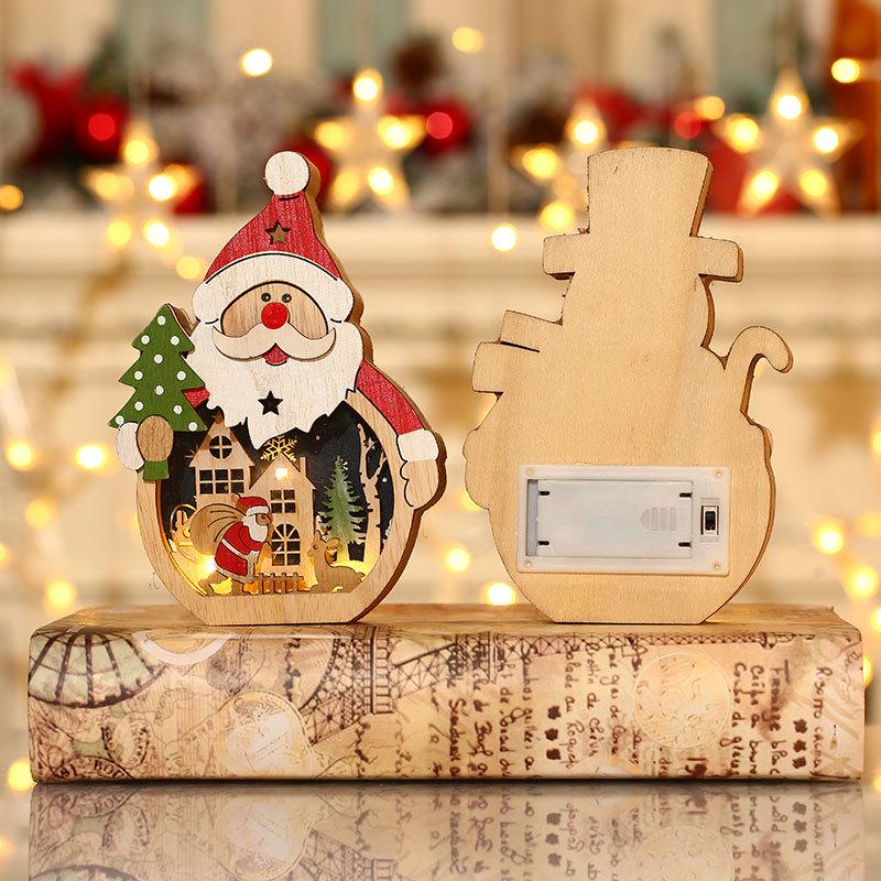 LED Santa Claus Wooden Ornament – Christmas Decoration & Gift