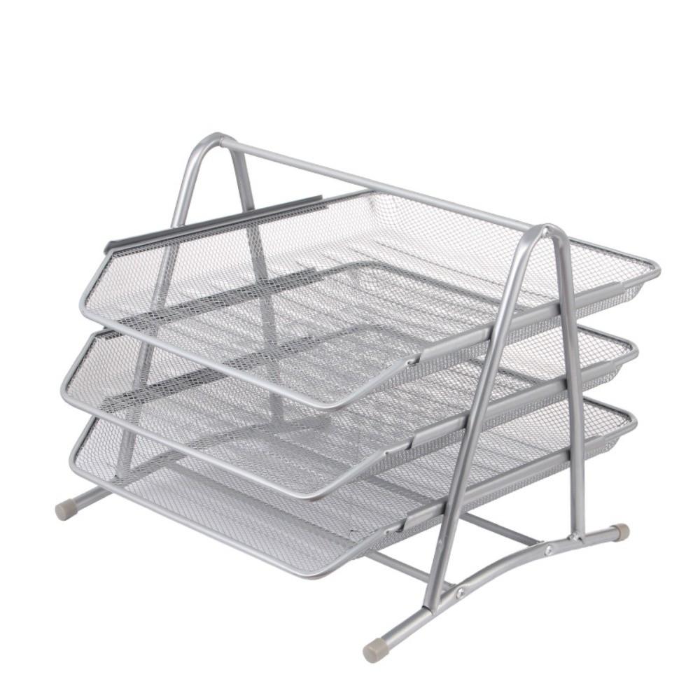 Wire Mesh Desktop Data Tray Metal Desk File Organize Stable Base Desktop Document Rack  Menu