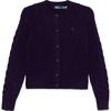 Polo Solid Color Pony Embroidered Crew Neck Button Down Loose Fit Long Sleeve Sweater Women Sweater Purple 211910443-016