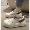 Women's Loose-fitting Thick-soled Soft Mesh Fabric Shoes with Round Toes, Durable and Thin Casual Shoes