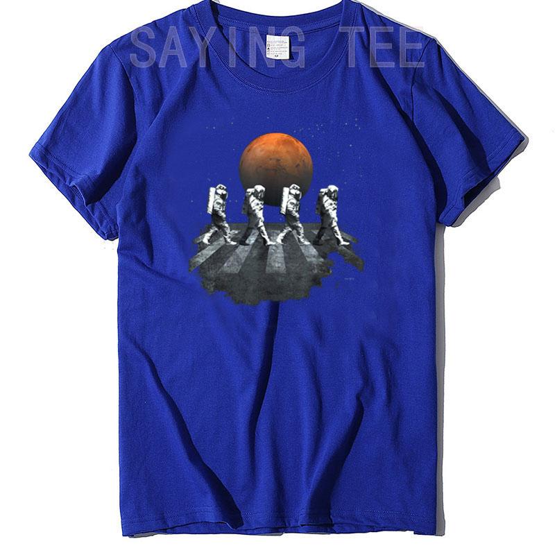 Astronauts In Walking In Space Occupy Mars T-Shirt Funny Astronaut Astronomer Scientists Graphic Tee Tops Space Lover Clothes