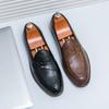 Fashion Black Loafers for Men Fashion Stone Pattern Men's Formal Monk Shoes Business Handmade Leather Men's Social Shoes Driving Shoes